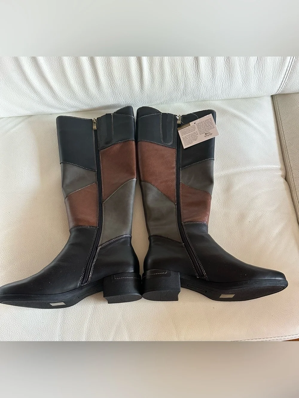 NIB Spring Step Patchwork Boots.high-quality Multi-color combo leather.s40(US 9)